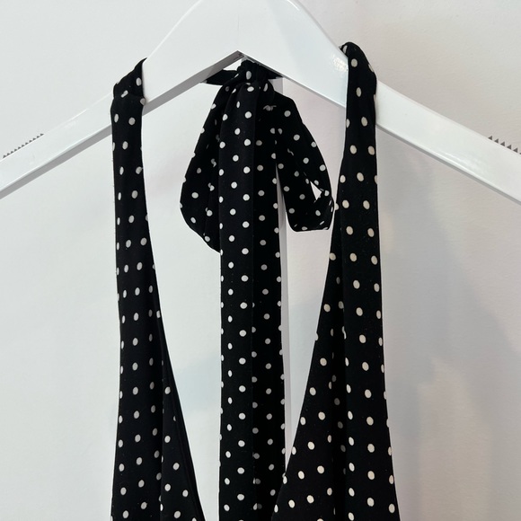 FOREVER 21 BLACK WHITE POLKA DOT HALTER DRESS SIZE SMALL - Picture 15 of 17